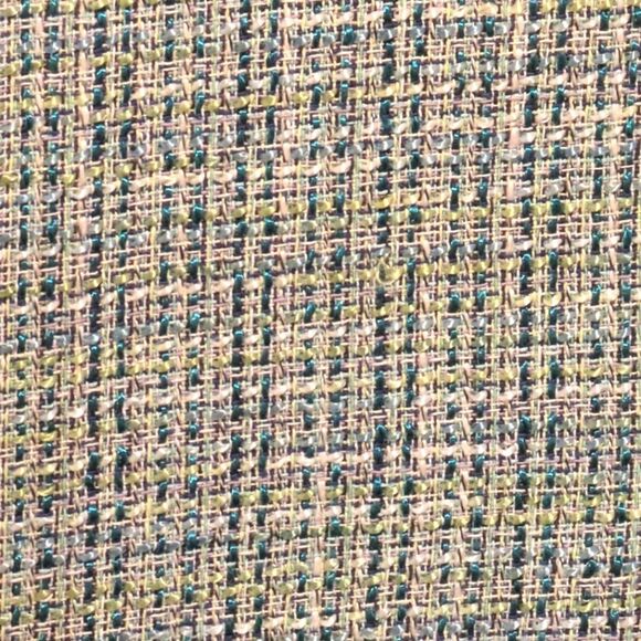 $5 Item! 90s Tradition 12P Petite Women's Turquoise and Green Woven Blazer - Picture 4 of 5